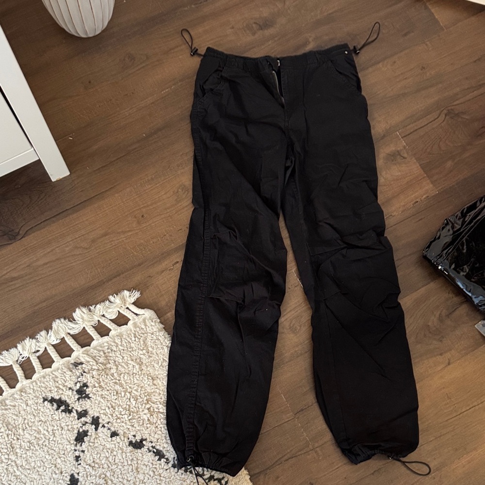 Pull&Bear Black Track Balloon Pants
